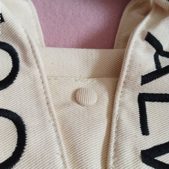 Zara Cream Canvas Handbag with Crossbody Strap "Be Yourself Always" NWOT - Picture 4 of 8
